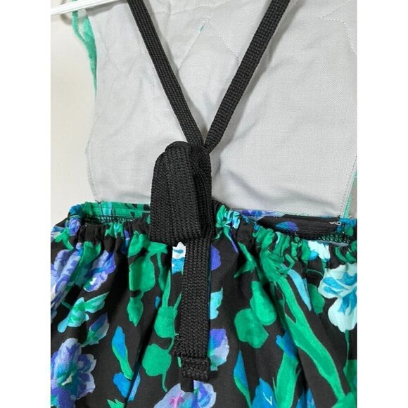 Label Jane Romper Girl 2T Green Floral Embroidery Pom Pom Summer Beach Girly - Picture 11 of 13